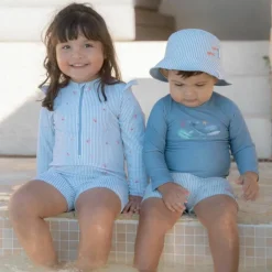 Sale T-shirt de bain anti-UV manches longues Ocean Blue (6-12 mois) Vêtement Anti-Uv