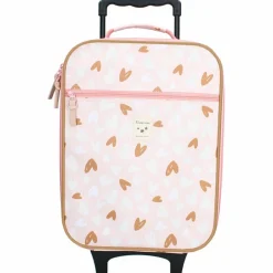 Enfant Kidzroom Valise à roulettes enfant Coeurs rose et caramel