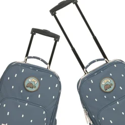Enfant Lässig Valise à roulettes Happy Prints bleu nuit