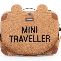 Valise enfant Mini Traveller en teddy brun Enfant Valise Enfant