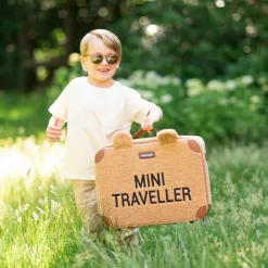 Valise enfant Mini Traveller en teddy brun Enfant Valise Enfant