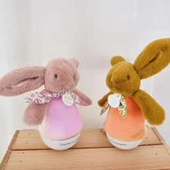 Veilleuse musicale culbuto rose Lapin Doudou (24 cm) Veilleuse Peluche