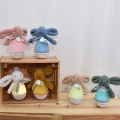 New Veilleuse musicale culbuto beige sable Lapin Doudou (24 cm) Veilleuse Peluche