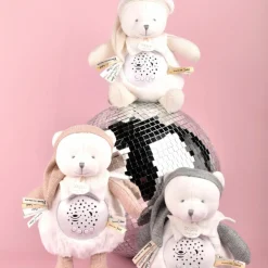 Doudou et Compagnie Veilleuse musicale projection d'étoiles ours rose