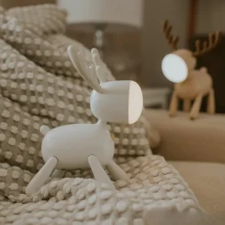 New Veilleuse rechargeable Cerf Blanc Veilleuse Décorative